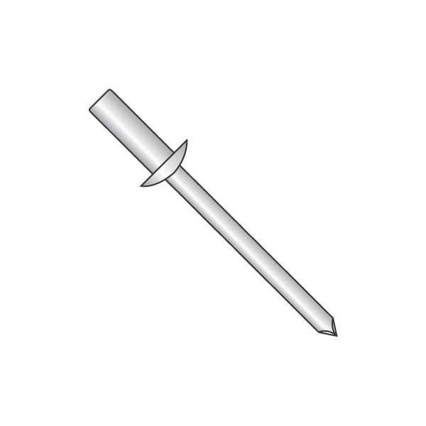 Newport Fasteners Blind Rivet, Dome Head, 3/16 in Dia., 0.540 in L, Stainless Steel Body, 500 PK 184953 - main